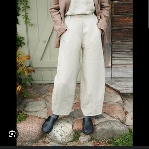 Linenfox Frankie trousers in natural gray